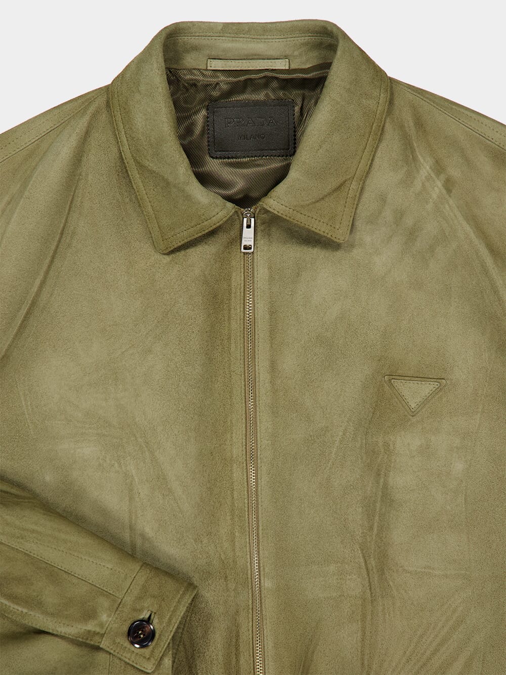 Prada Salvia Green Leather Jacket | Fashion Clinic