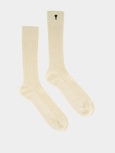 Ami Paris Off White, Grey and Black Cotton Ami de Coeur Socks Set