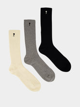 Ami Paris White Grey and Black Ami de Coeur Socks Set