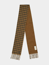 Ami Paris Cognac and Black Checked Wool Scarf