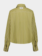 Ami Paris Khaki Cotton Cropped Oversized Shirt