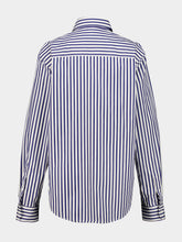 Ami Paris Royal Blue and White Striped Cotton Shirt