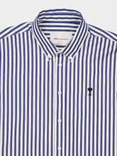 Ami Paris Royal Blue and White Striped Cotton Shirt