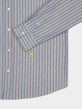 Ami Paris Navy Blue and Honey Striped Cotton Shirt