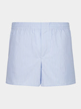 Ami Paris Blue Striped Cotton Elasticated Shorts