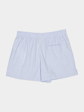 Ami Paris Blue Striped Cotton Elasticated Shorts