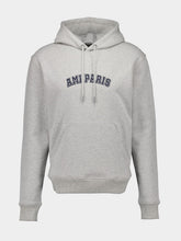 Ami Paris Logo Print Grey Hoodie