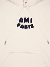 Ami Paris Beige Cotton Sweatshirt with Knitted Patch