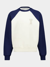 Ami Paris White Cream and Ink Ami De Coeur Sweatshirt