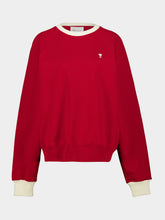 Ami Paris Ruby Red and Ivory Ami de Coeur Sweatshirt