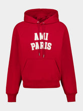 Ami Paris Red Logo Embroidered Cotton Sweatshirt