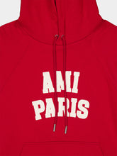 Ami Paris Red Logo Embroidered Cotton Sweatshirt