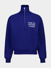 Ami Paris Royal Blue Embroidered Zip Sweatshirt