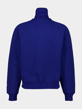 Ami Paris Royal Blue Embroidered Zip Sweatshirt