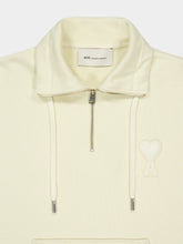Ami Paris Ivory Ami de Coeur Boxy Cotton Zip Sweatshirt