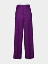 Ami Paris Purple Pleated Wool Pants