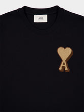Ami Paris Black Cotton Ami De Coeur Patch T-Shirt