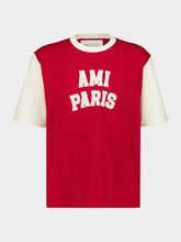 Ami Paris Ruby Red Cotton Logo T-Shirt