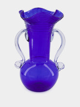 Gordiola Ibis Blue Glass Vase