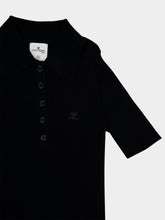 Courrèges Black Iconic Rib Knit Polo Shirt