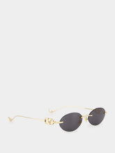 Valentino Garavani Black Bejewelled Metal Sunglasses