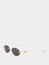 Valentino Garavani Black Bejewelled Metal Sunglasses