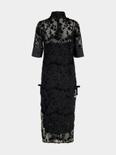 Casablanca Black Embroidered High-Neck Maxi Dress