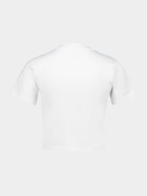 Casablanca White Crop T-Shirt with Orange Mascot Print