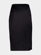Casablanca Black Duchesse Satin Midi Skirt