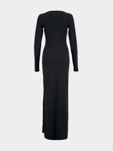 Casablanca Black Jewellery Ribbed Wool Maxi Dress
