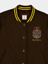 Casablanca Brown Celestial Pyramid Wool Varsity Jacket