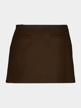 Casablanca Dark Brown Wool Mini Skirt