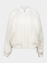 Casablanca Off-White Satin Bomber Jacket