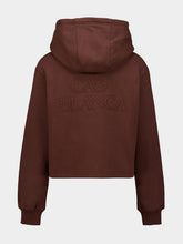 Casablanca Dark Brown Cropped Hooded Sweatshirt