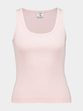 Casablanca Pink Ribbed Logo Tank Top