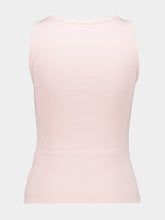 Casablanca Pink Ribbed Logo Tank Top