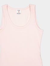 Casablanca Pink Ribbed Logo Tank Top