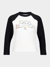 Casablanca Black and White Logo Baseball Long Sleeve T-Shirt