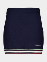 Casablanca Navy Merino Wool Mini Skirt