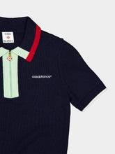 Casablanca Navy Merino Short Sleeve Polo Shirt