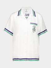 Casablanca White Hotel Emblem Silk Short Sleeve Shirt