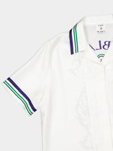 Casablanca White Hotel Emblem Silk Short Sleeve Shirt