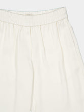 Casablanca White Satin Straight-Leg Trousers