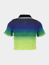 Casablanca Gradient Shirred Short Sleeve Polo Shirt