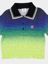 Casablanca Gradient Shirred Short Sleeve Polo Shirt