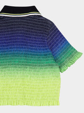 Casablanca Gradient Shirred Short Sleeve Polo Shirt