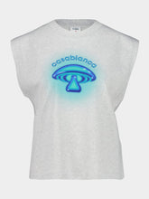 Casablanca Grey Sleeveless Airbrush Mushroom Cotton T-Shirt
