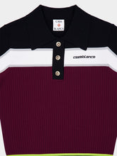 Casablanca Burgundy Striped Short Sleeve Polo Shirt