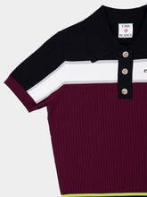 Casablanca Burgundy Striped Short Sleeve Polo Shirt