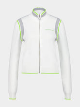 Casablanca White Zip-Up Jacket with Neon Trim